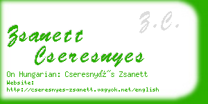 zsanett cseresnyes business card